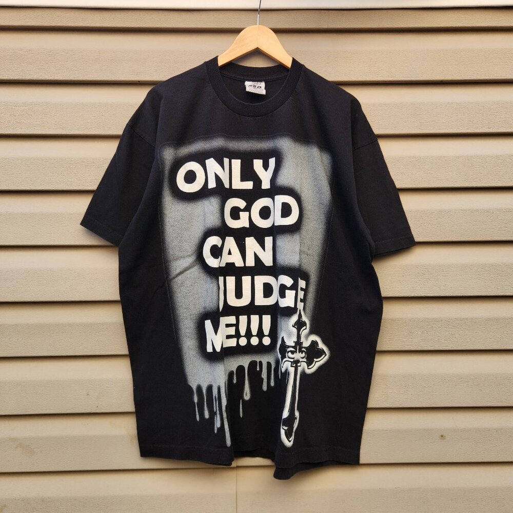 Vintage 90's Jesus Tee "Only GOD Can Judge Me" Mens 2XL